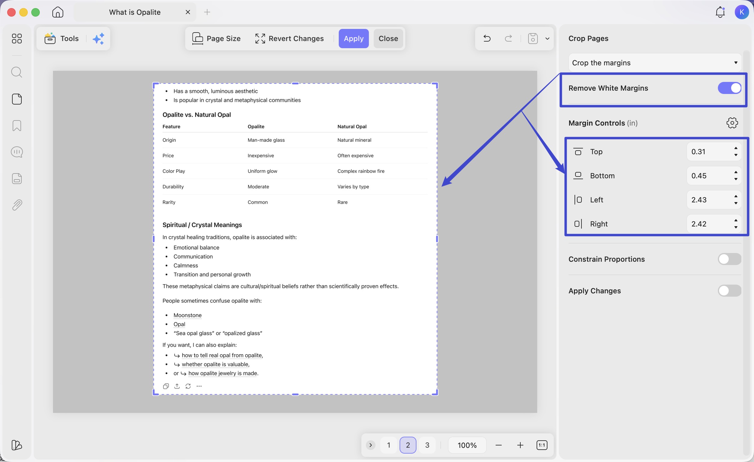 manual crop box adjustment