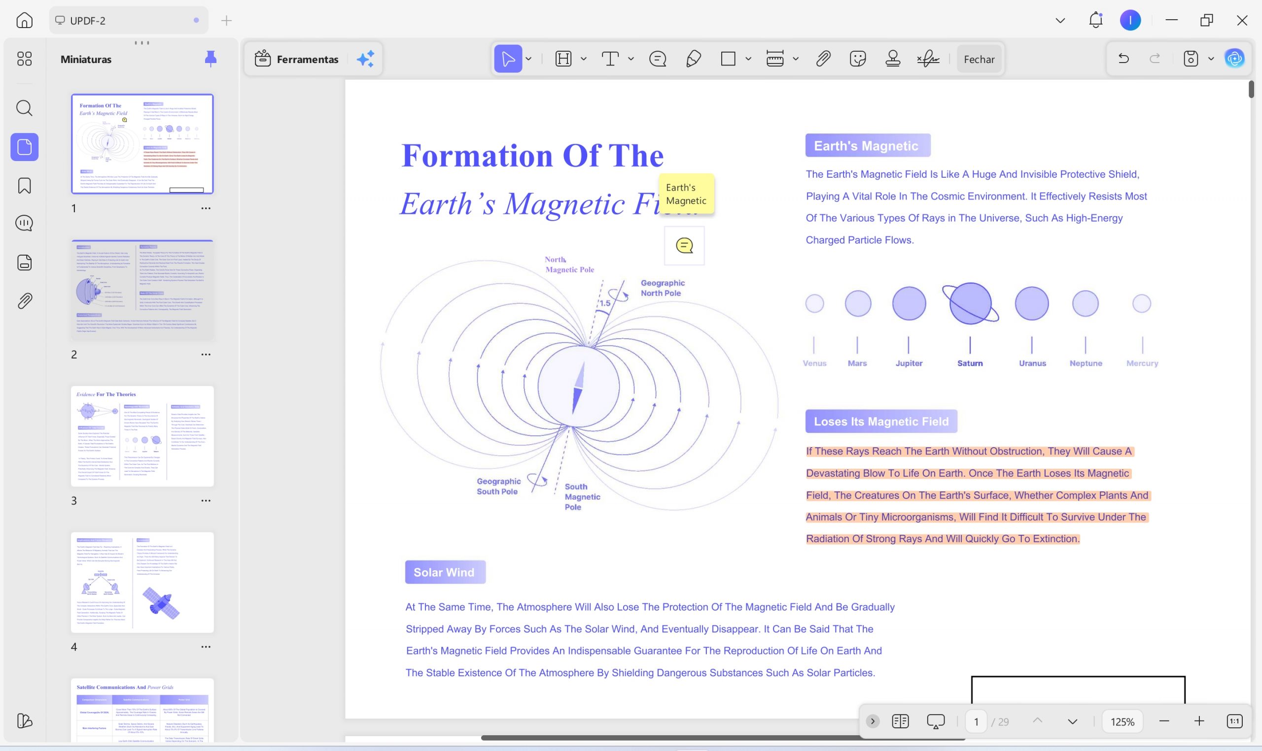 Inserir notas e destaques em páginas PDF