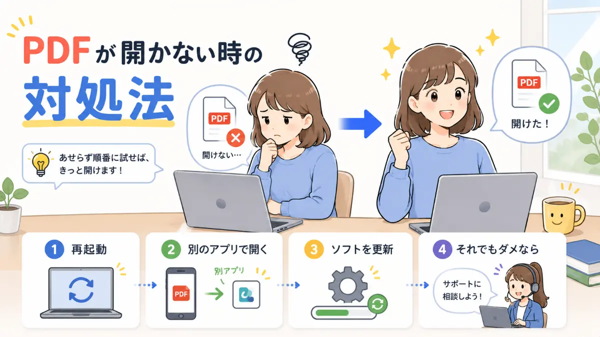 PDFが開かない時の対処法