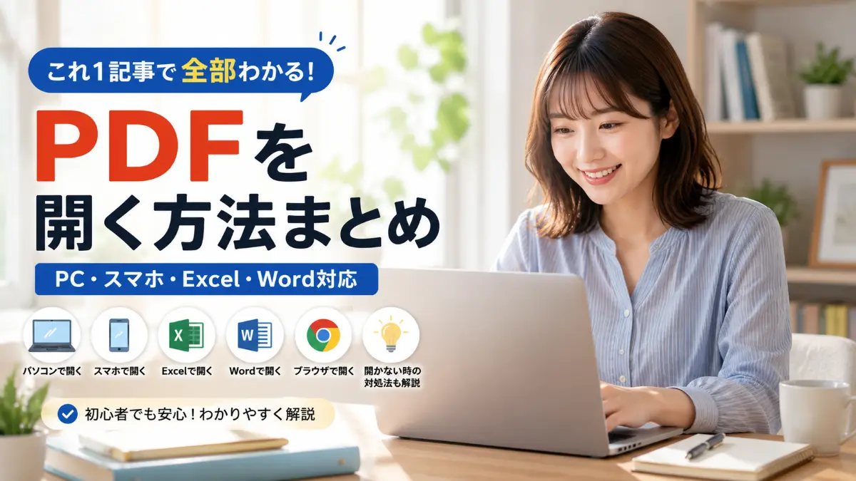 PDFを開く方法まとめ｜PC・スマホ・Excel・Word対応