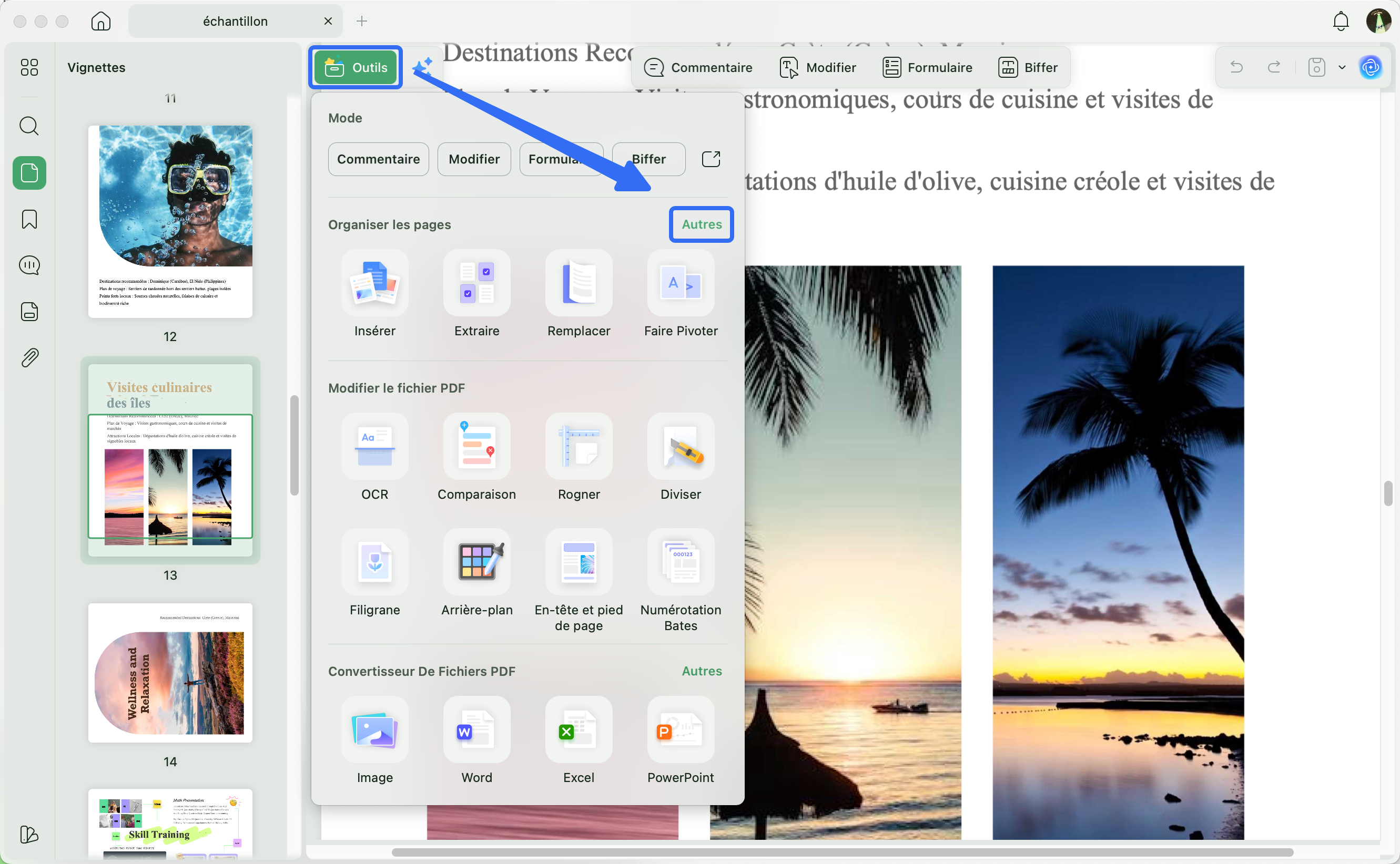 Accéder à la fonctionnalité d'organisation dans UPDF pour Windows