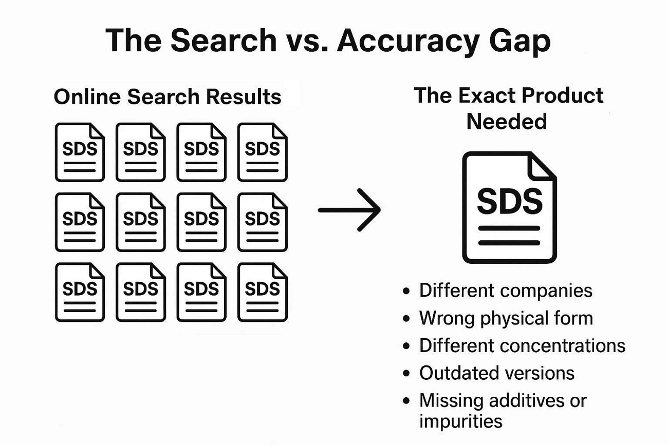 safety data sheet search accuracy challenge