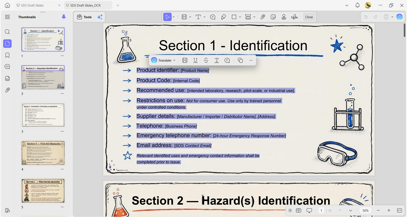 turn scanned sds pdfs editable documents