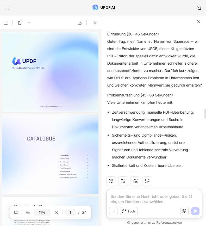 use updf ai sales script generator