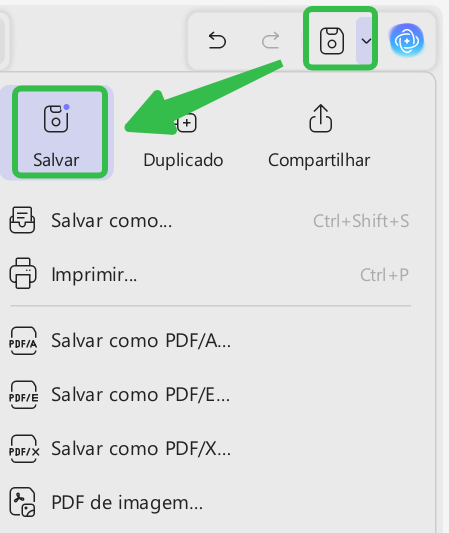 clique no botão “Salvar”