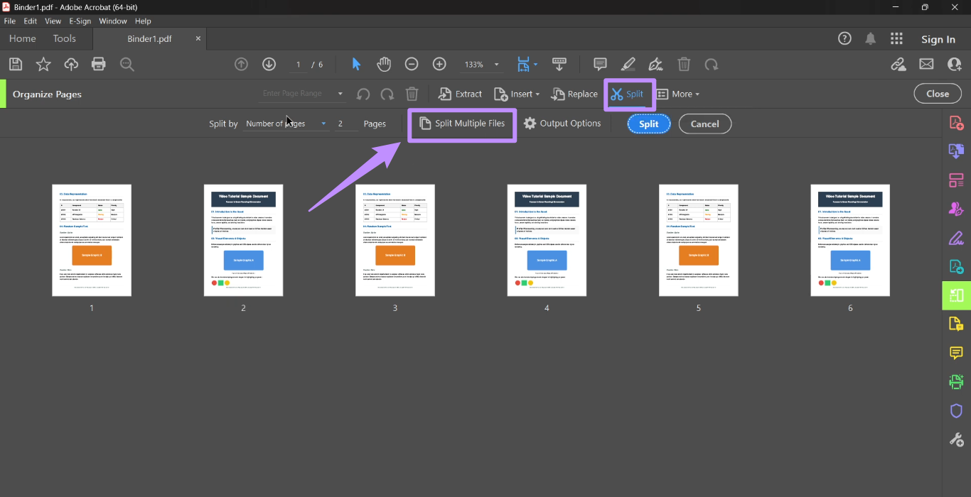 select split multiple files