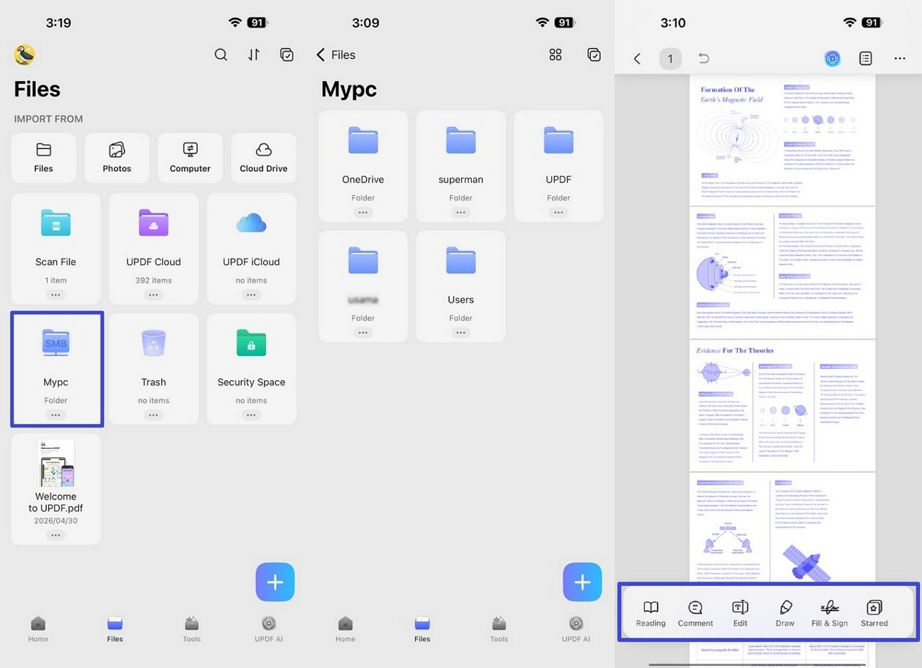 open smb storage pdf updf app