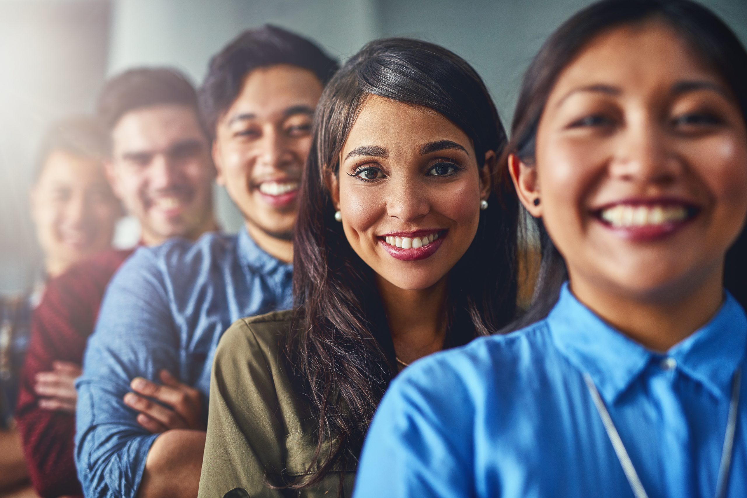 smiling team of young professionals