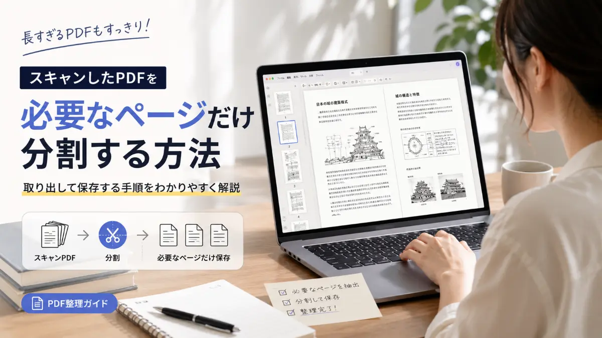 スキャンしたPDFを分割する方法｜必要なページだけ抽出する手順