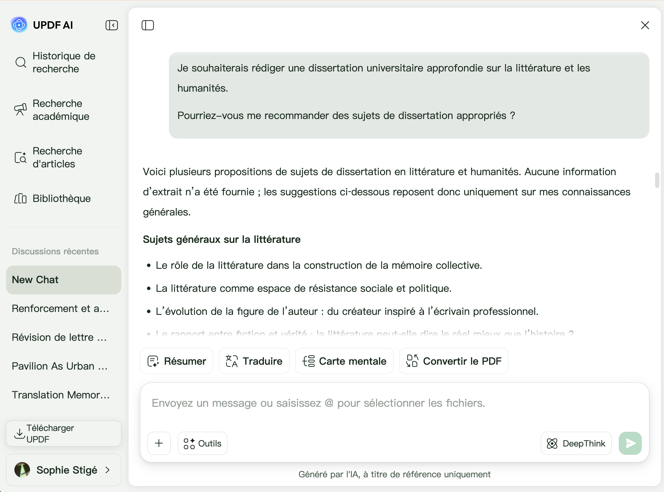 Littérature et sciences humaines