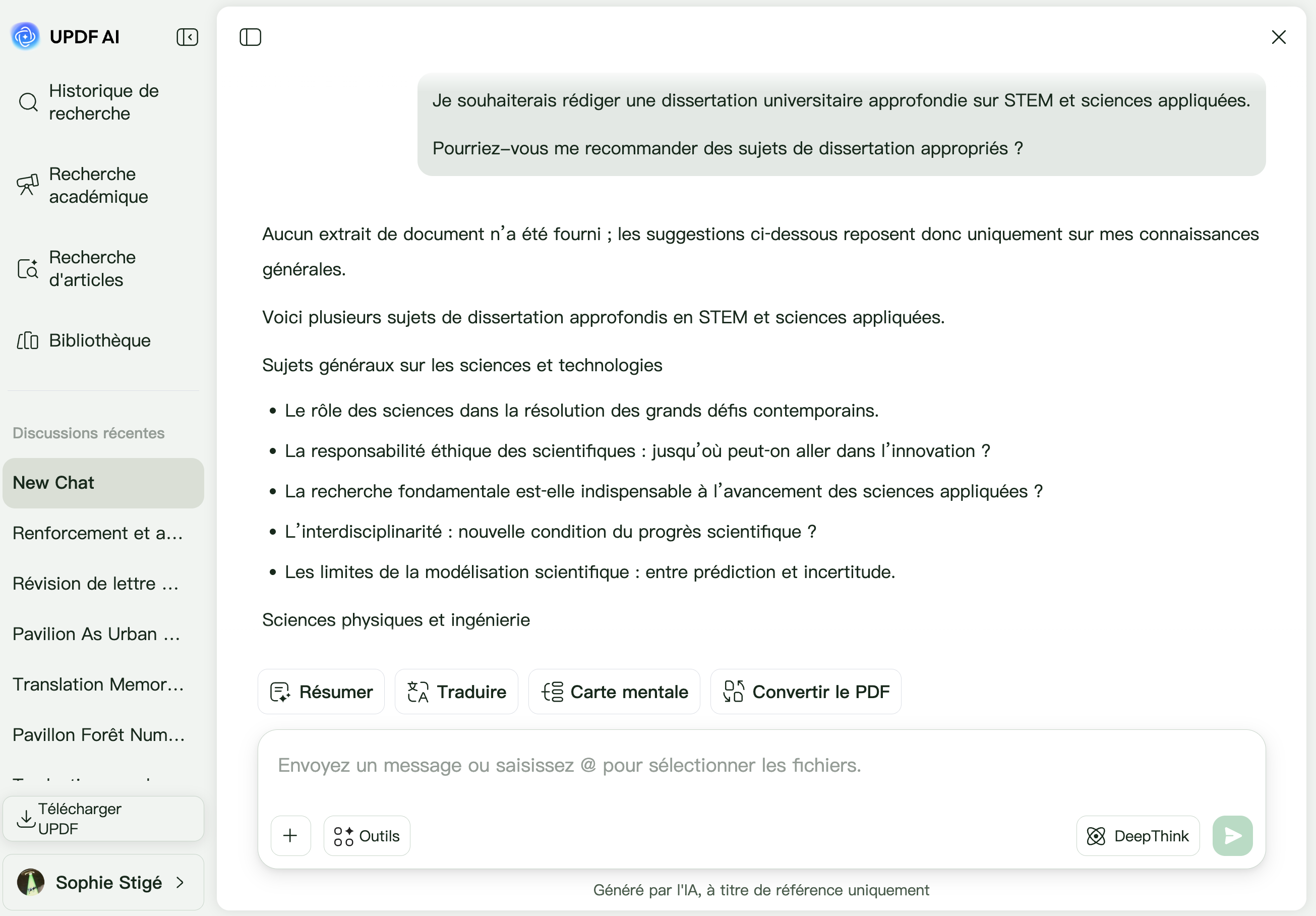 STEM et sciences appliquées