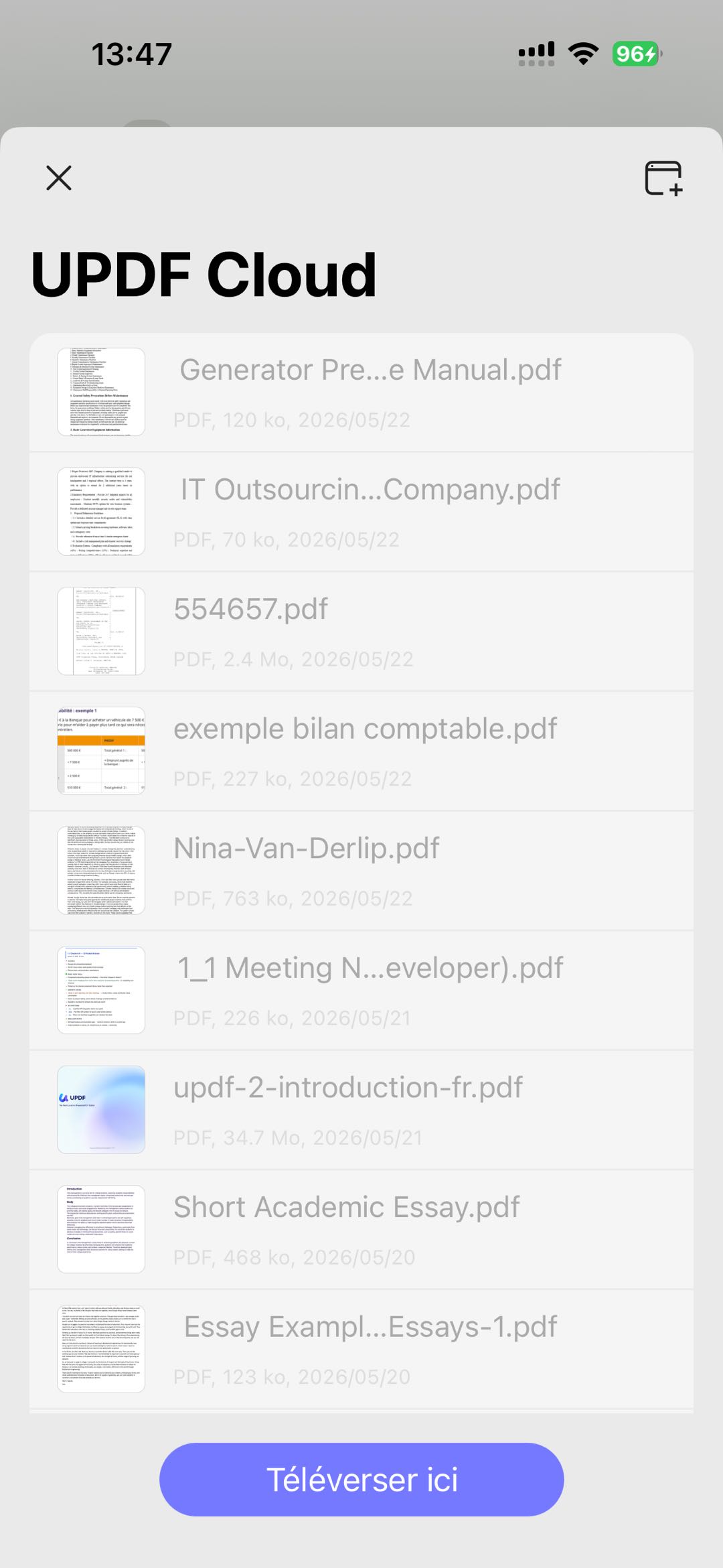 Télécharger un PDF sur le cloud UPDF