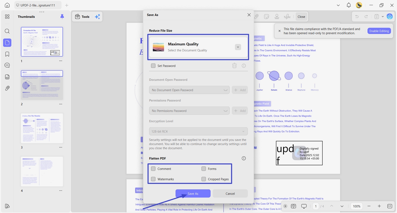 compress pdf file size updf