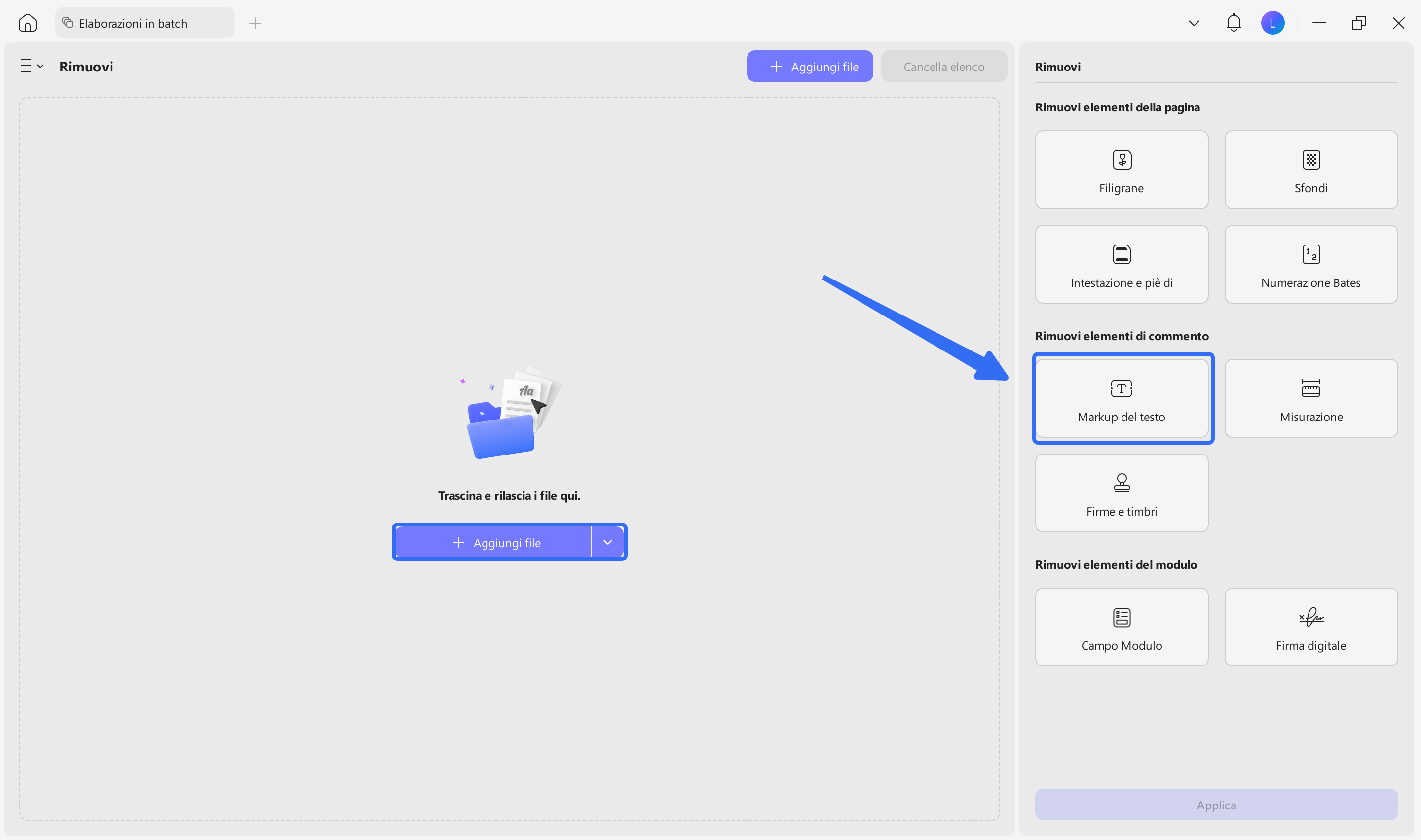 add files and choose text markup