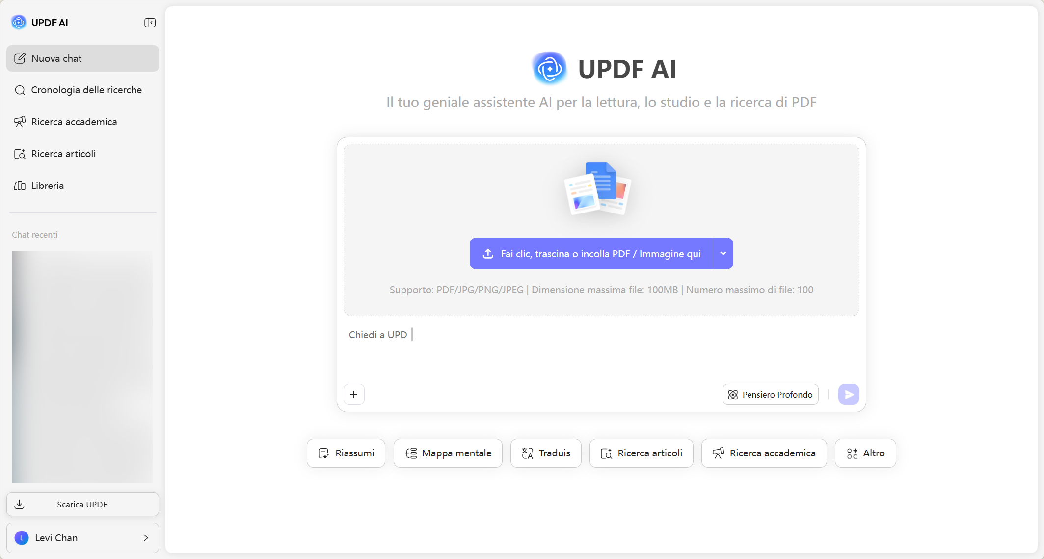 updf ai online user interface