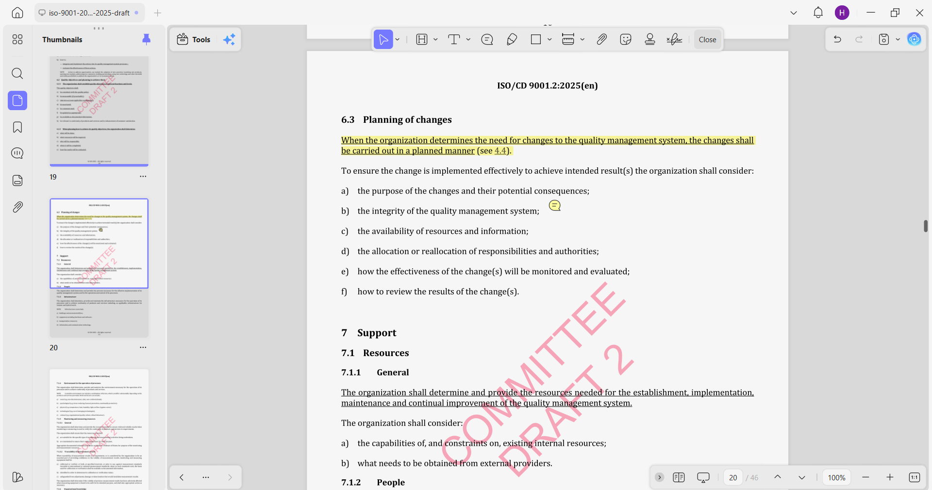UPDF's annotation toolkit