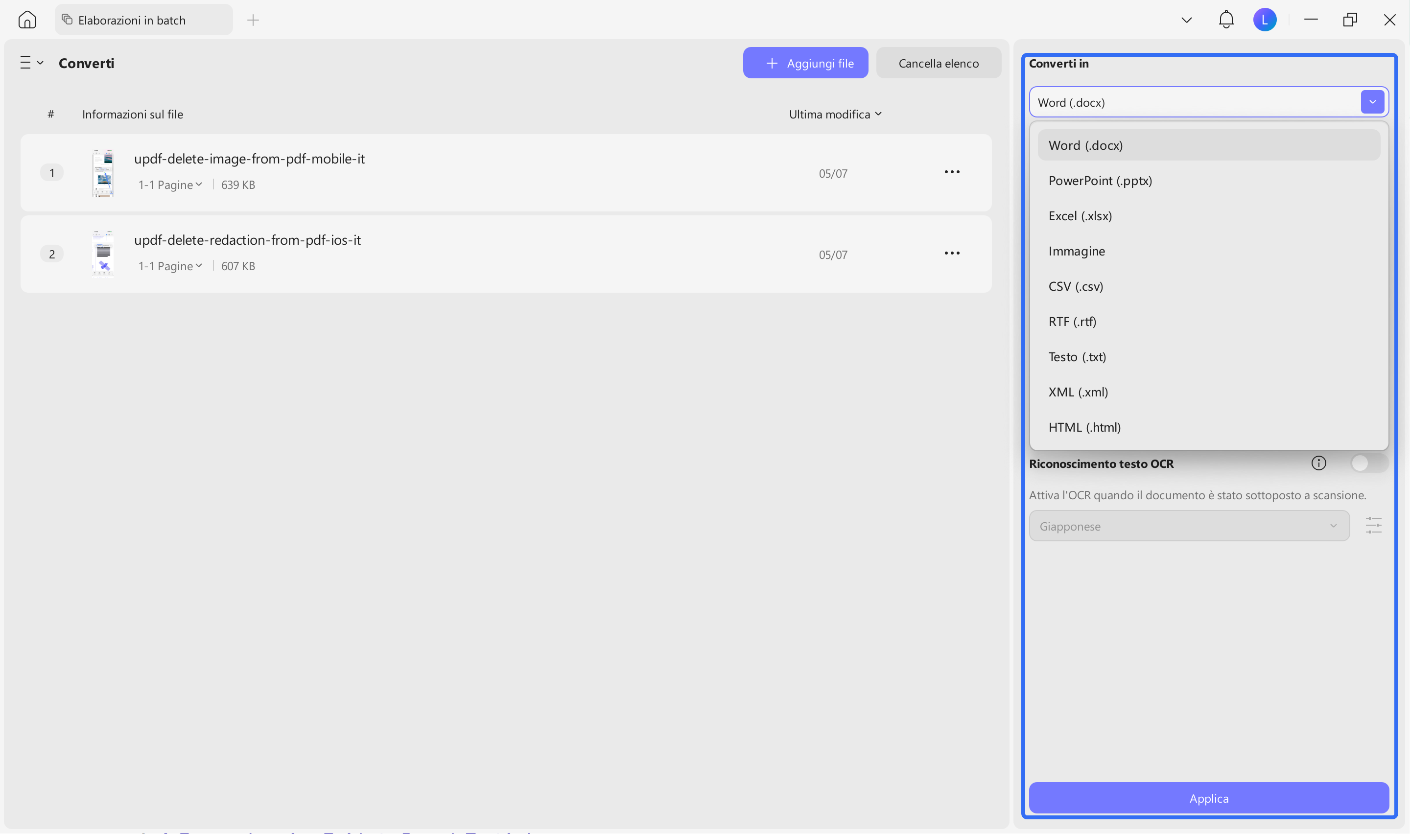 convert pdf documents in updf
