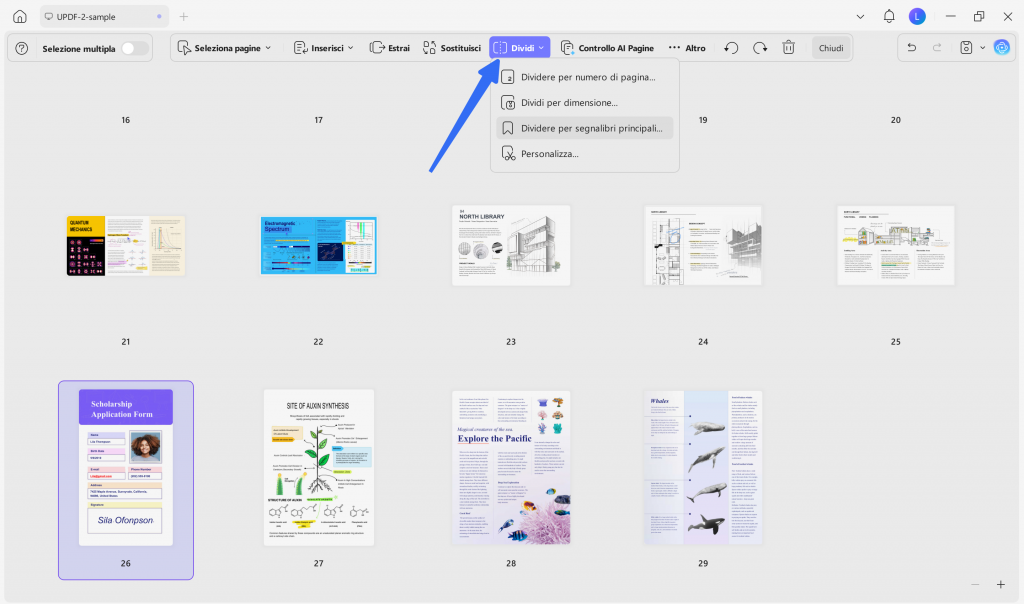 split large pdf files updf 