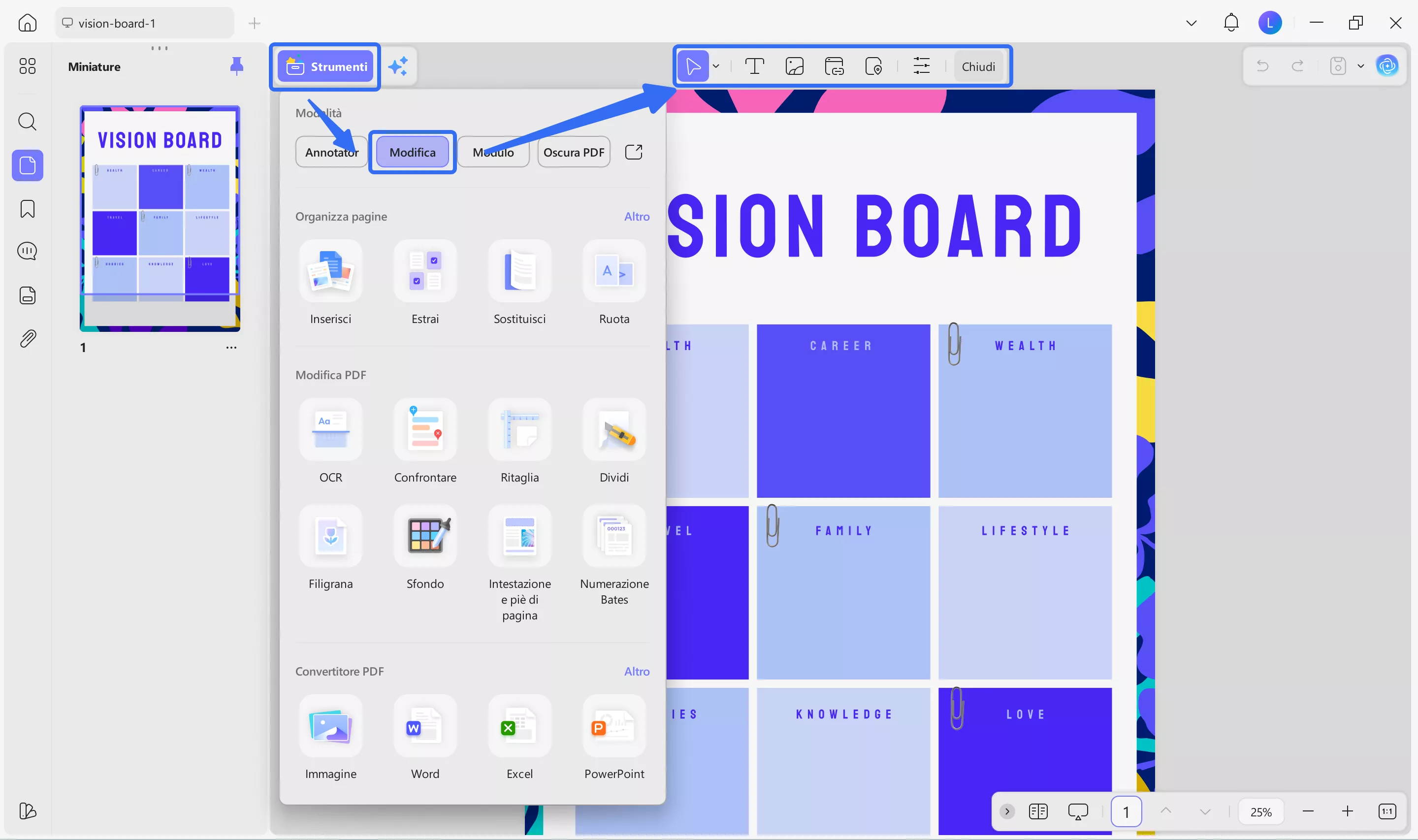 vision board template edit