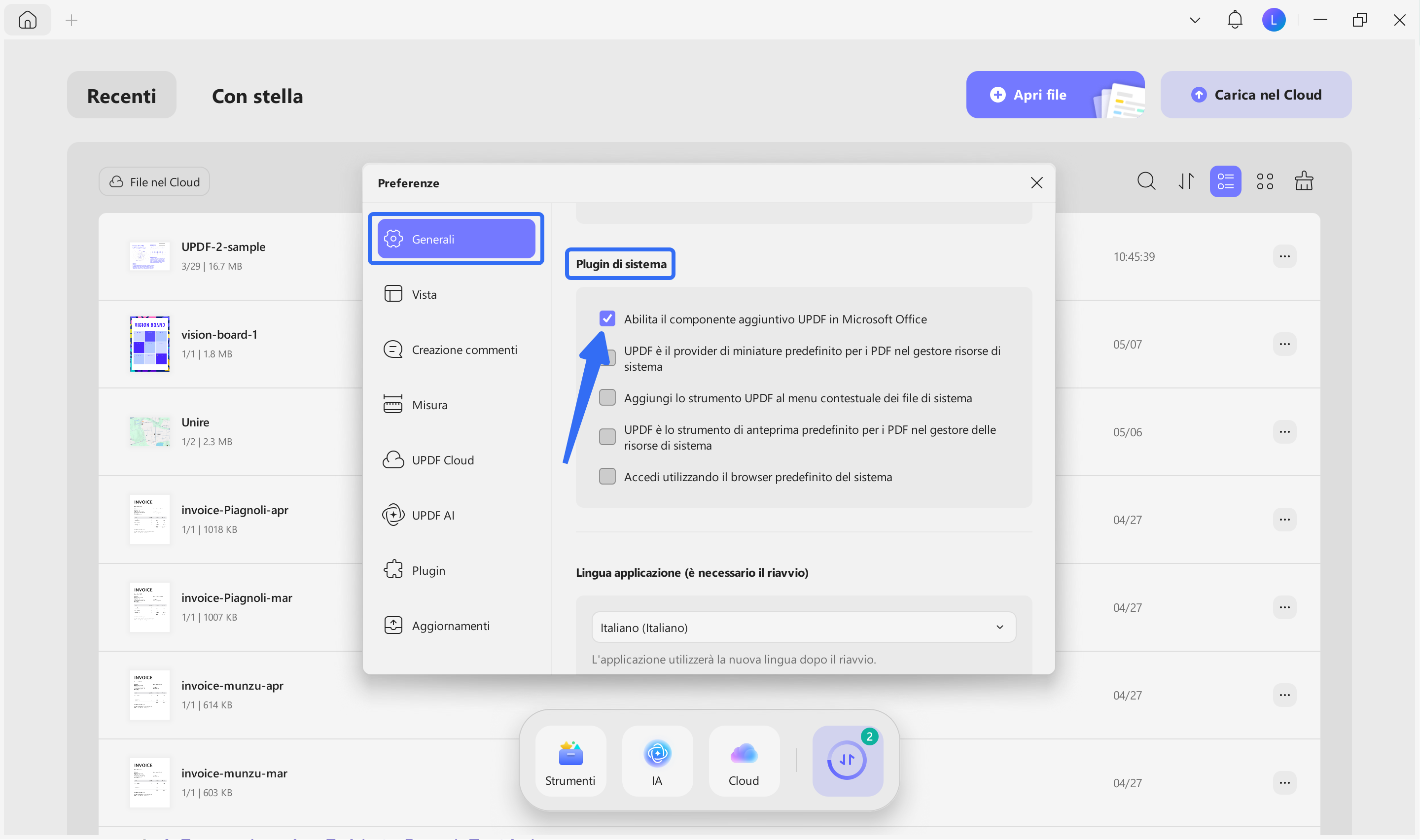enable updf system plugins