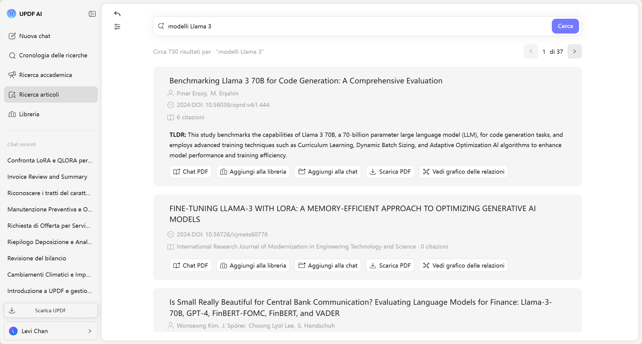 search papers keywords updf ai