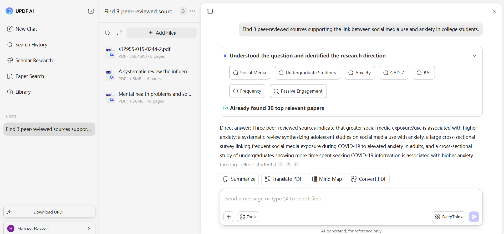 updf paper search