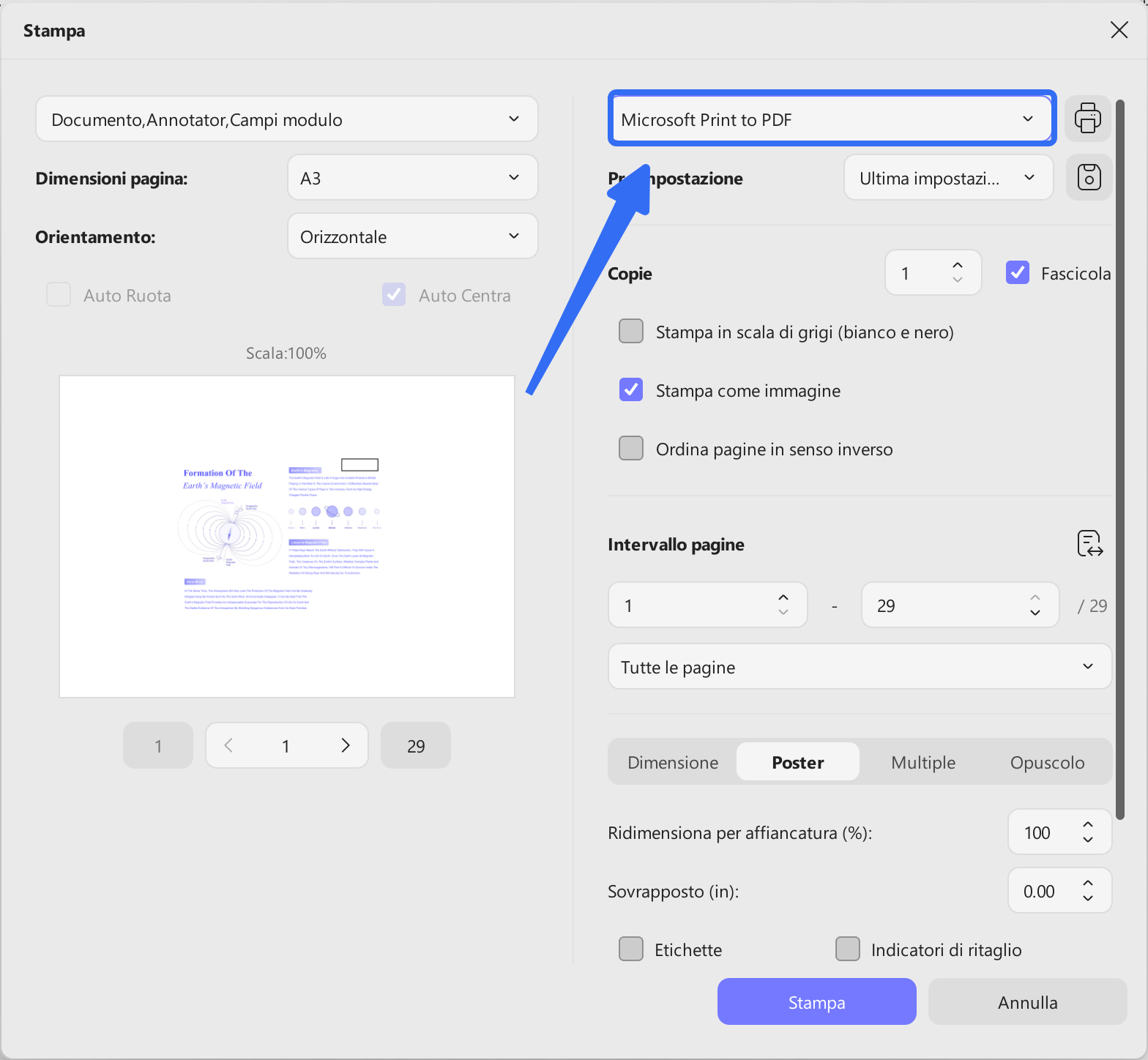 click on the print option
