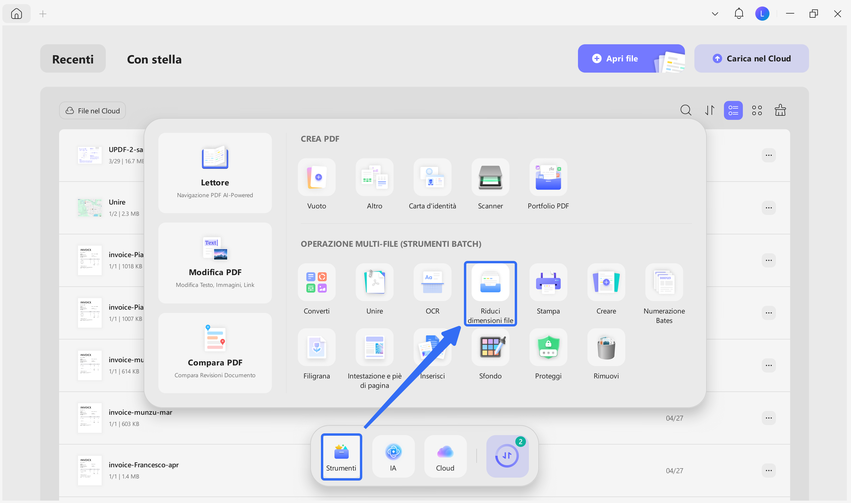 compress pdf from pdf tools in updf