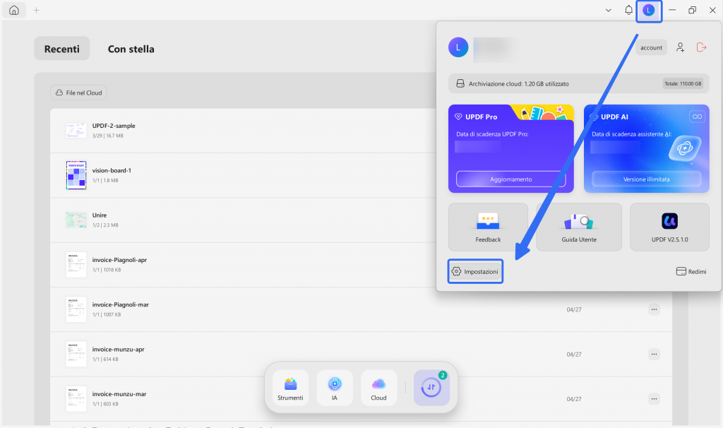 users settings