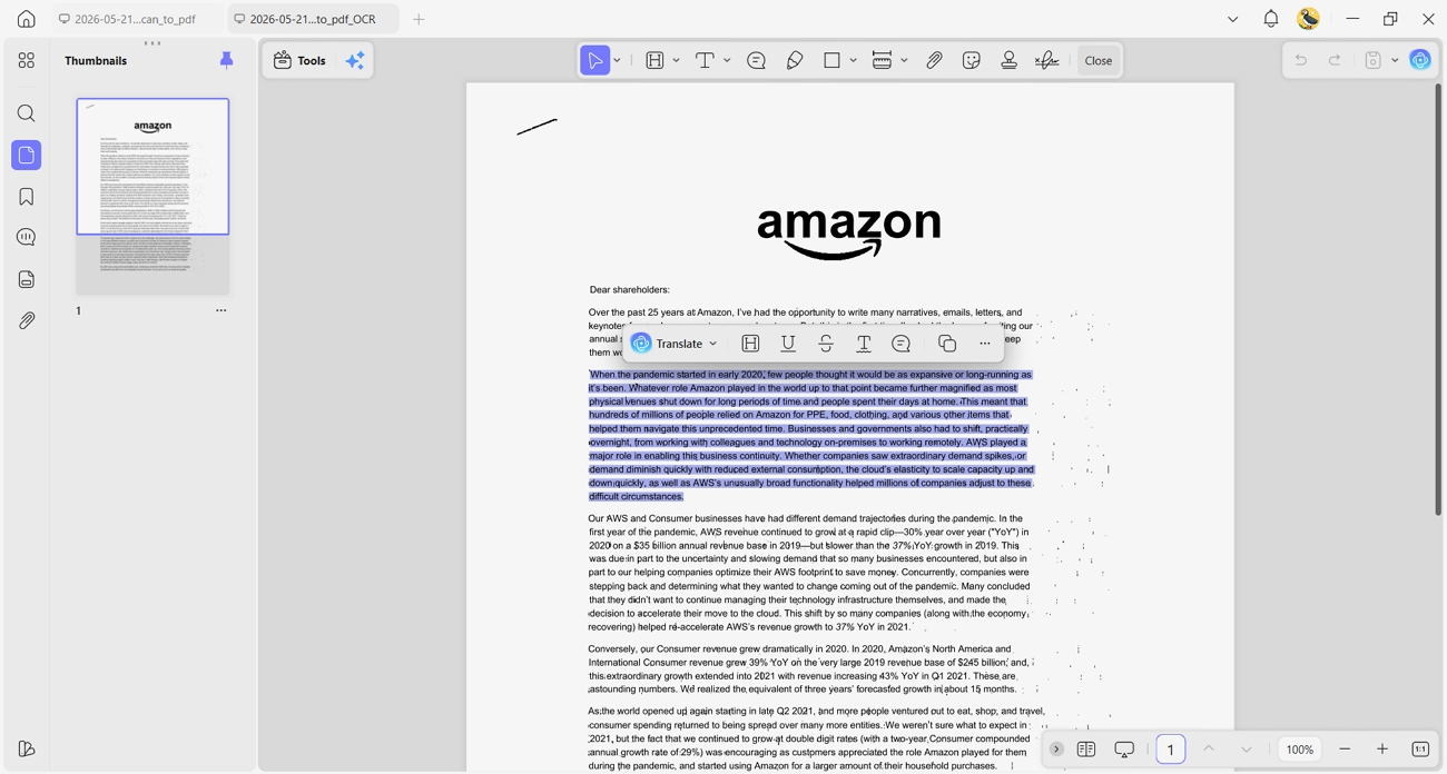 ocr turn scanned pdf editable text