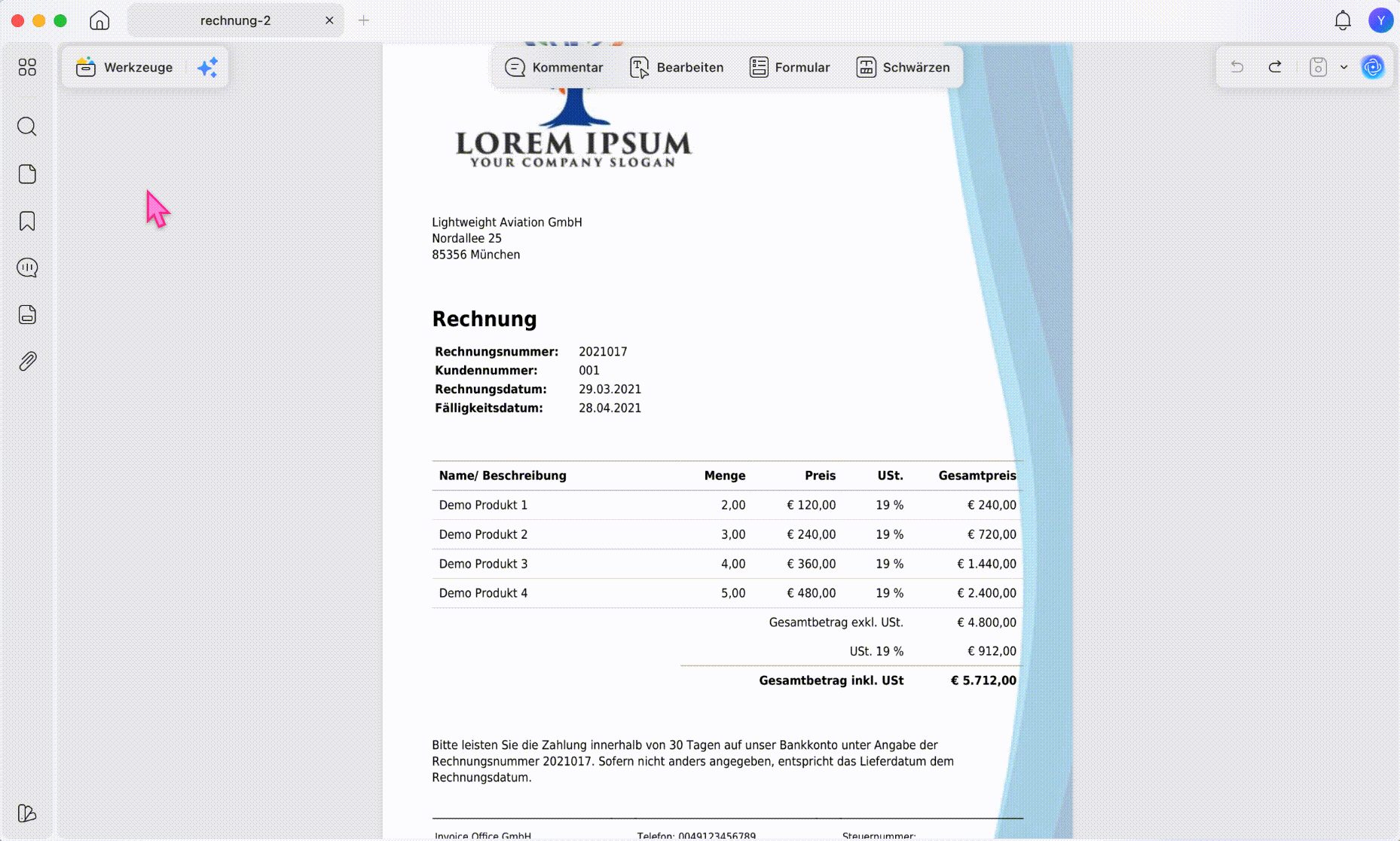 PDF schützen mit vertraulichem Wasserzeichen in UPDF