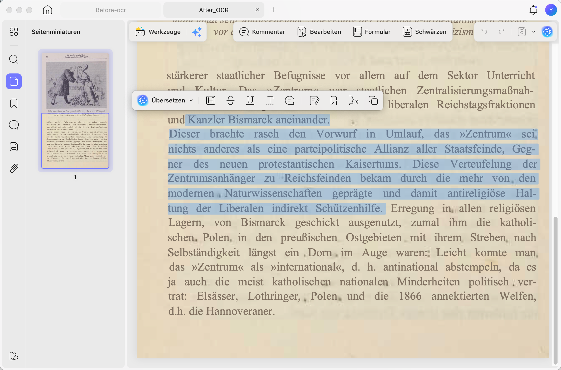 OCR-PDF bearbeiten, Text aktualisieren, PDF