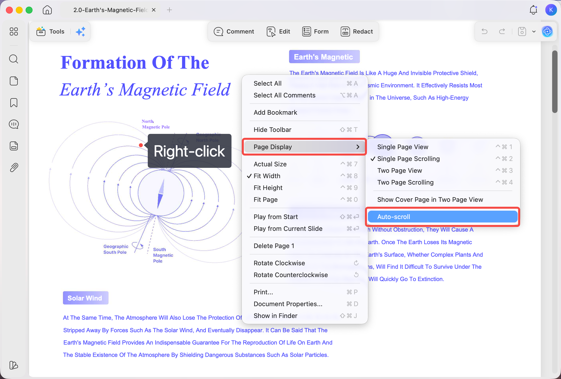auto scroll pdf updf mac