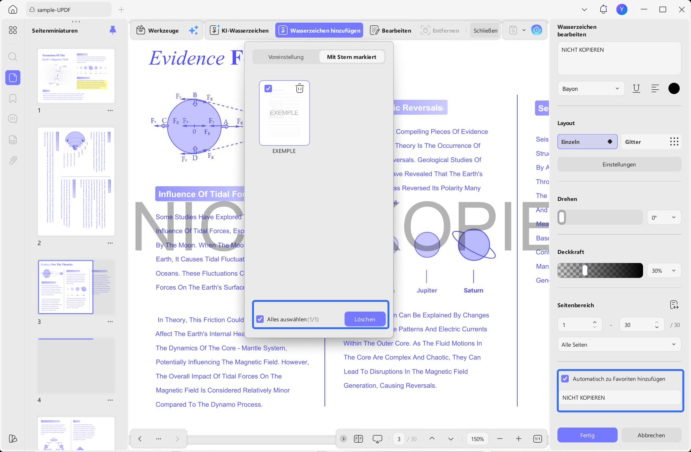 batch select and delete starred watermarks in pdf
