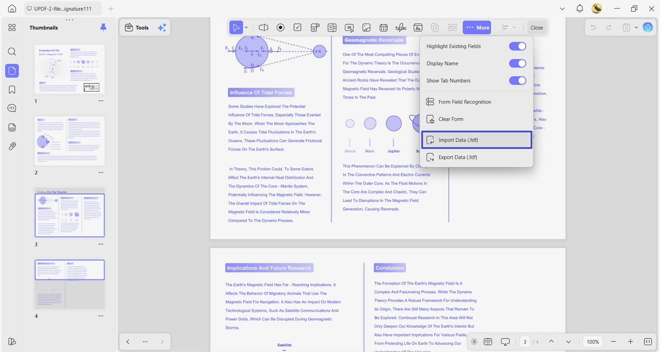 import pdf data as fdf