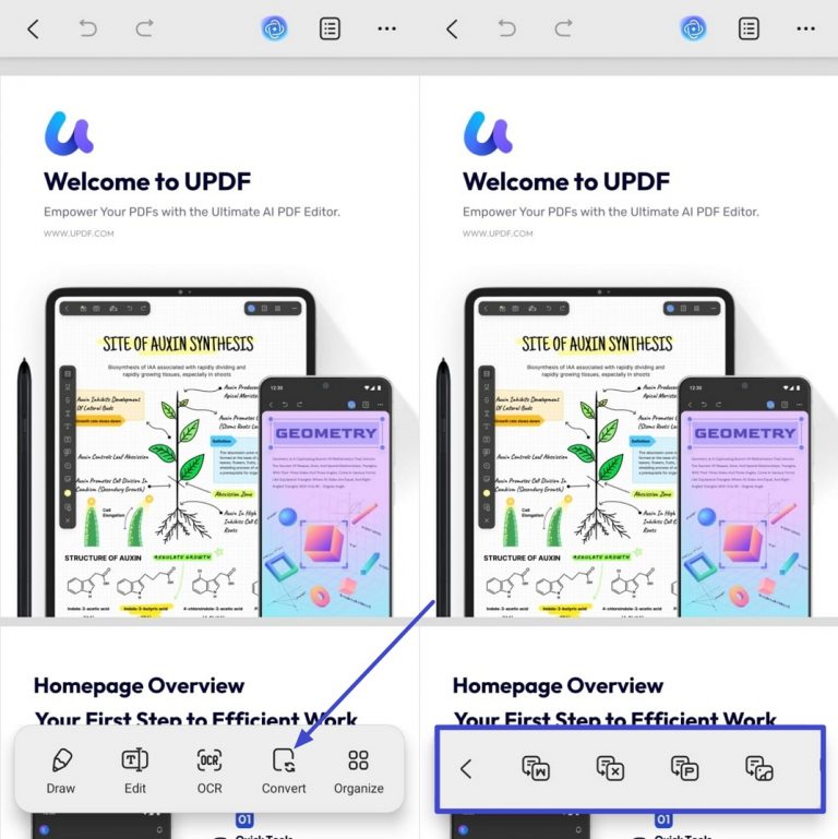 use updf mobile to convert pdf to word