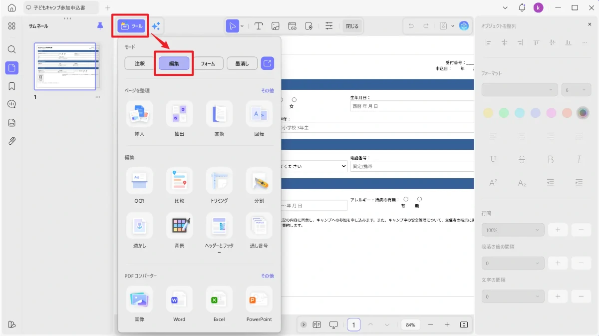 pdf 文字 入力