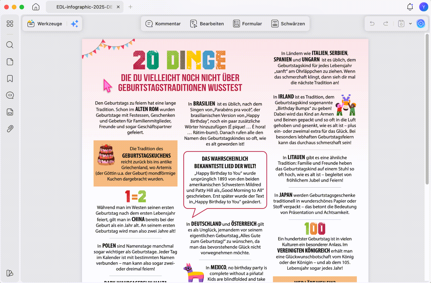 PDF-Text, Bilder und Links bearbeiten