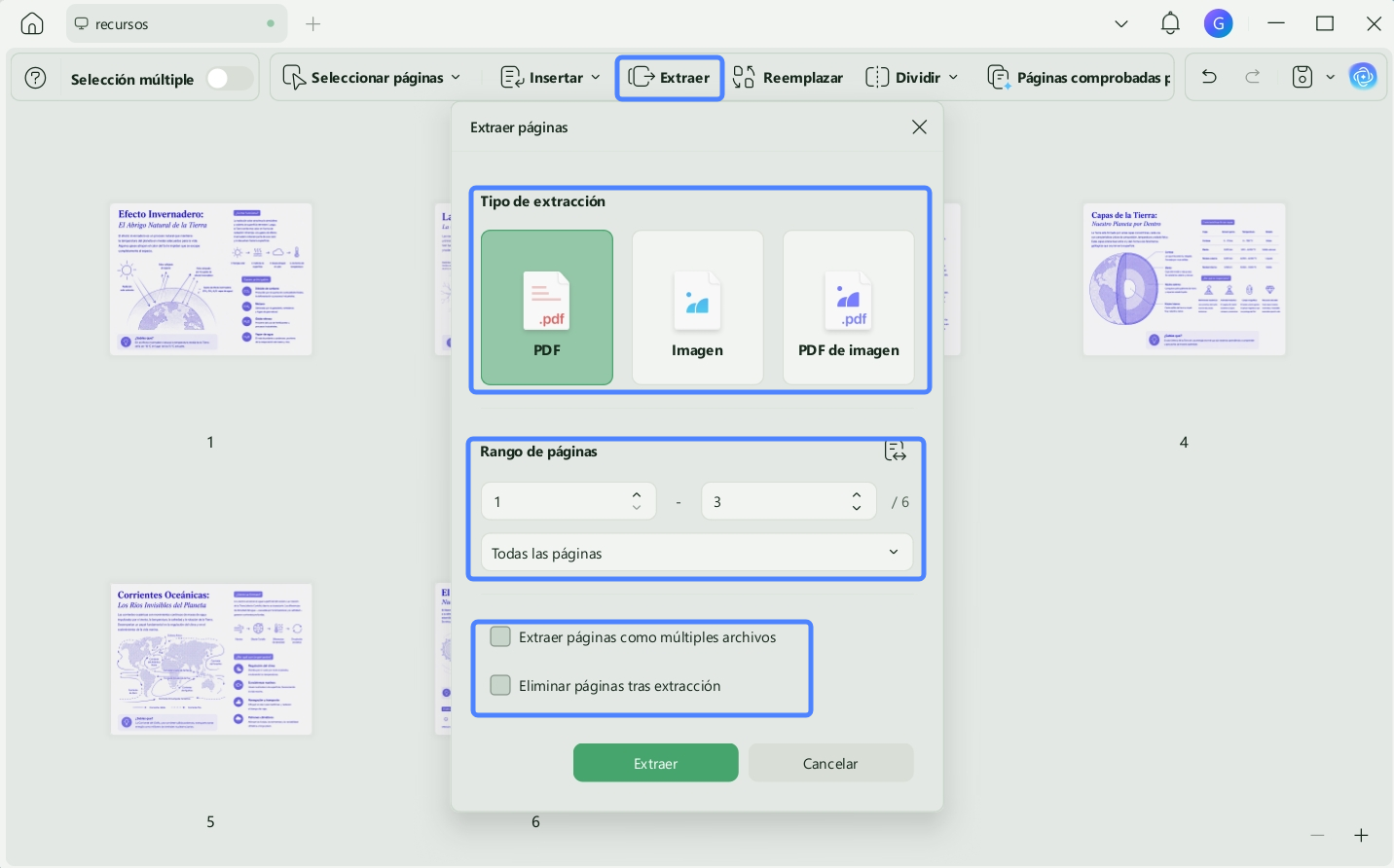 extraer-páginas-de-pdf-en-diferentes-formatos-selccionando-páginas-eliminación-tras-la-extracción