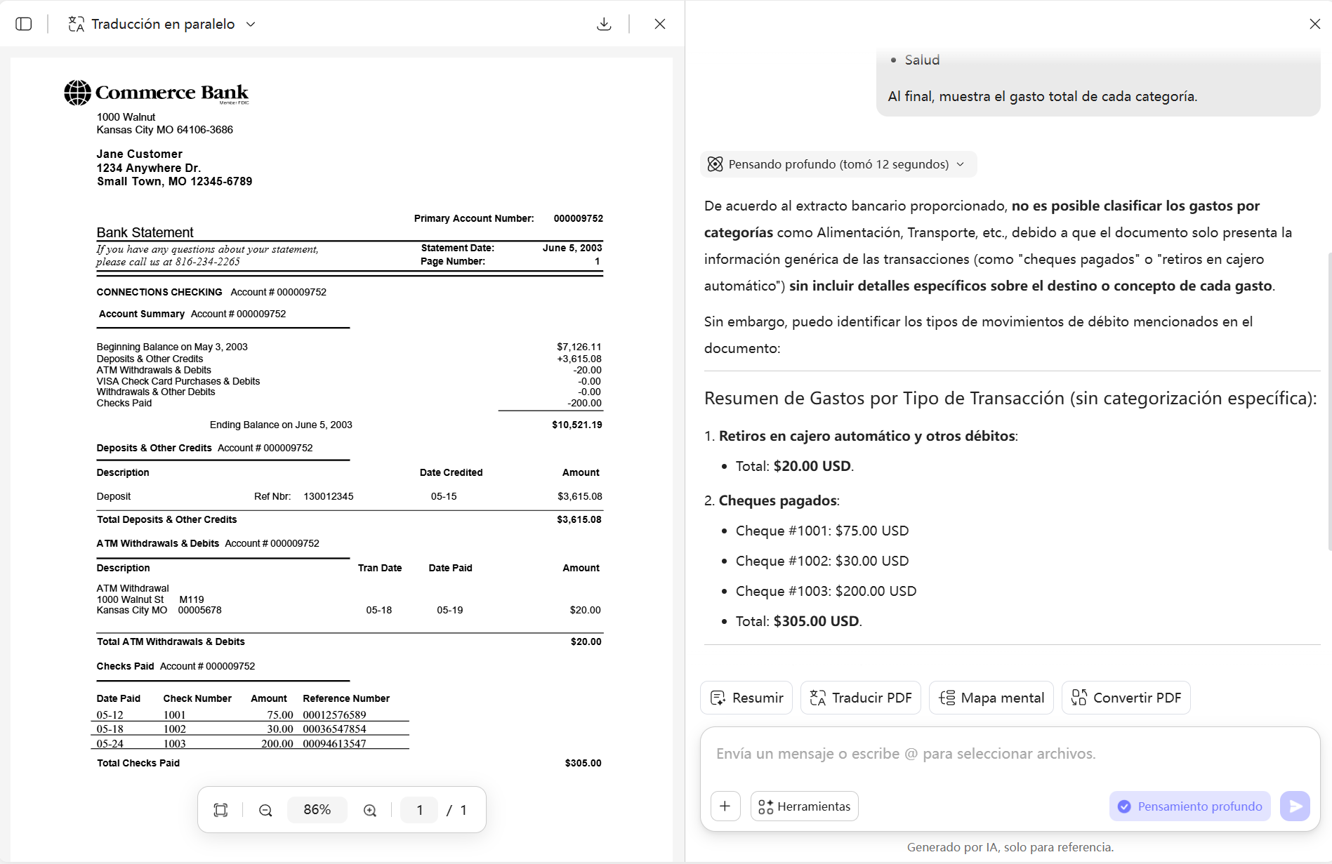 analizador de expedientes bancario