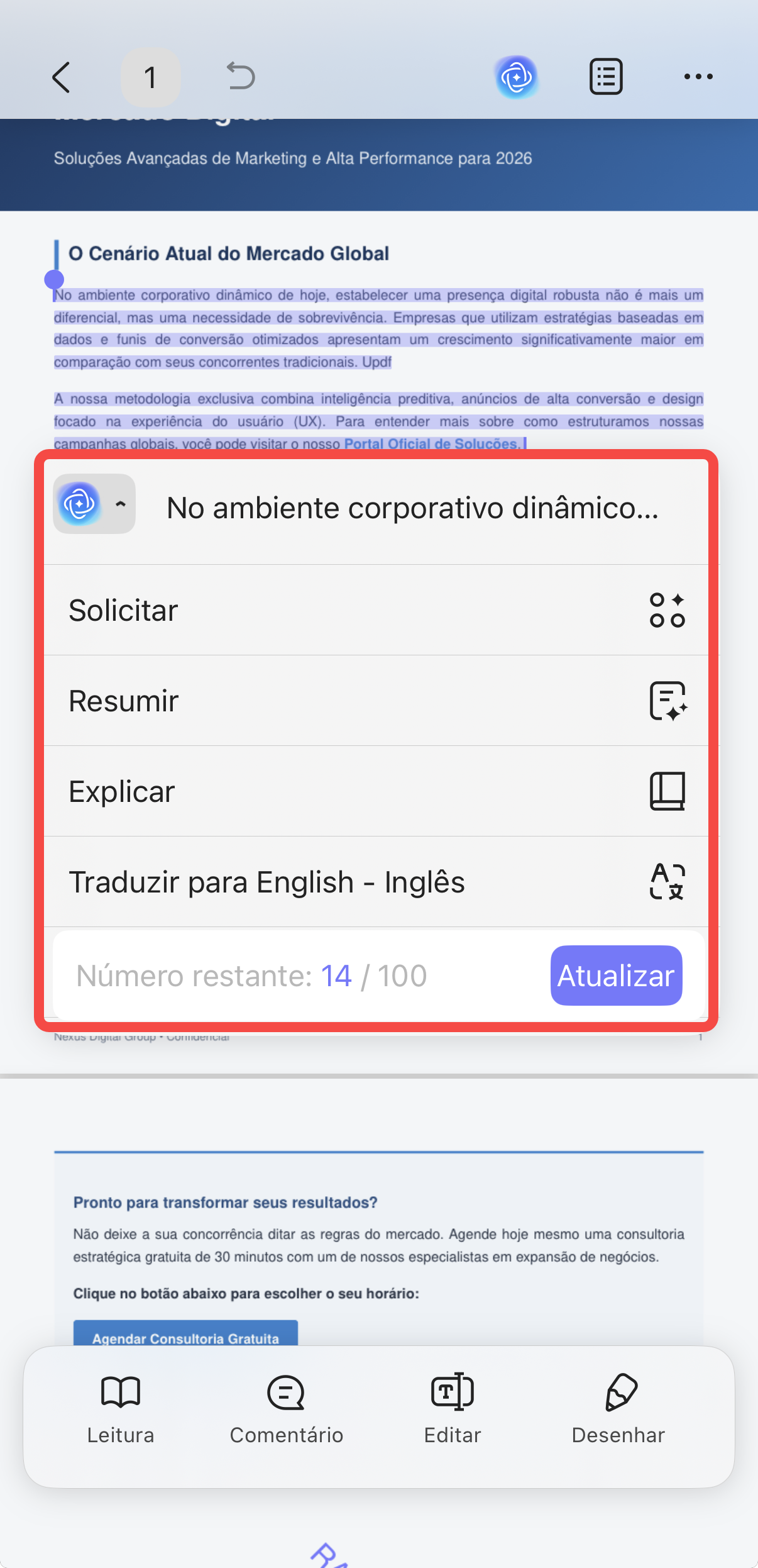 Recursos no celular