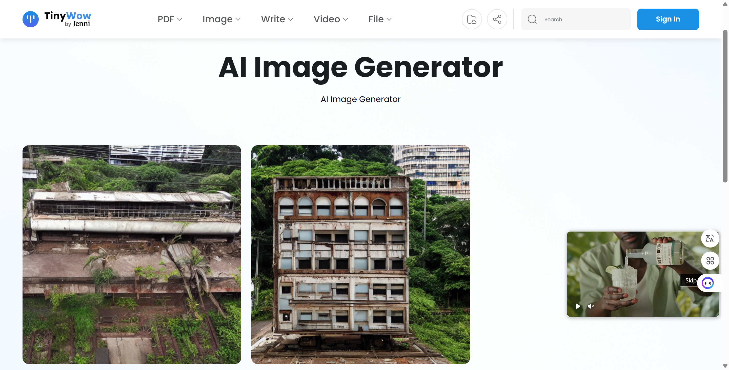 gerar imagem com tinywow