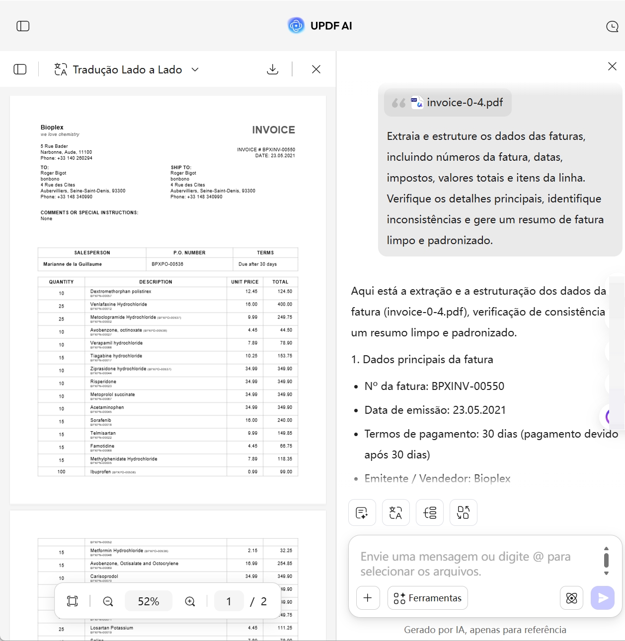 analisador de faturas com IA