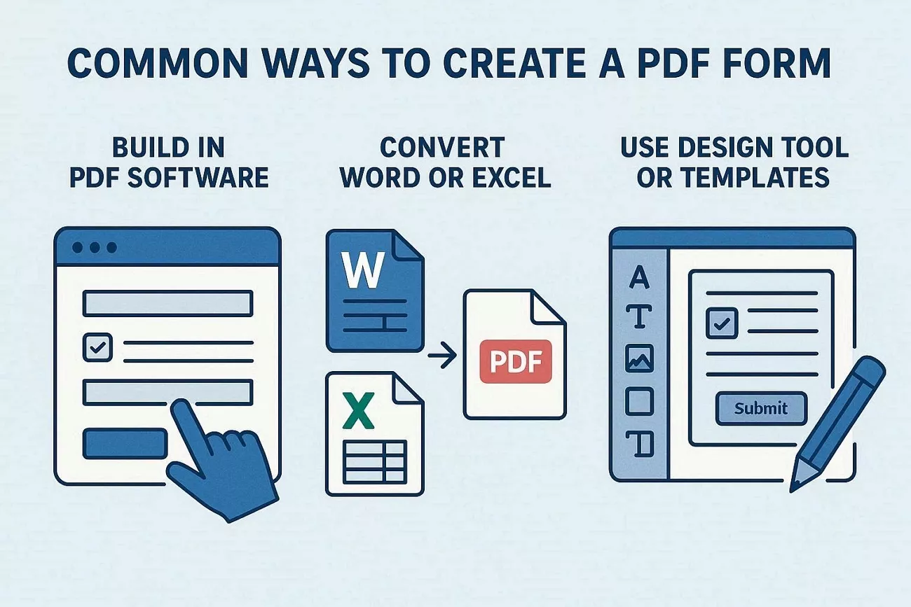 how create pdf form different methods