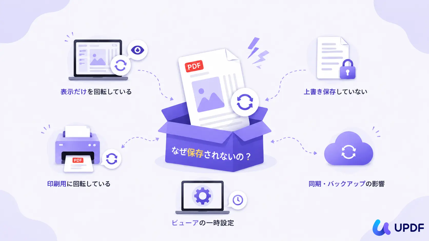 PDFを回転しても保存されない時の原因