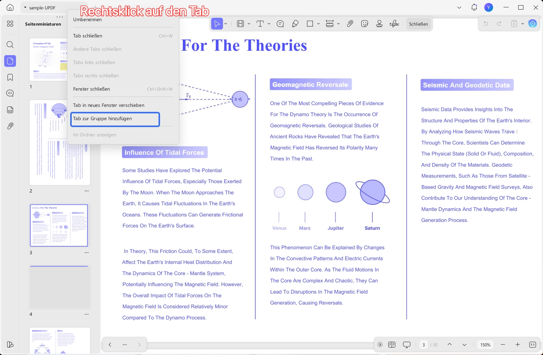 right click pdf tab to add it to a tab group