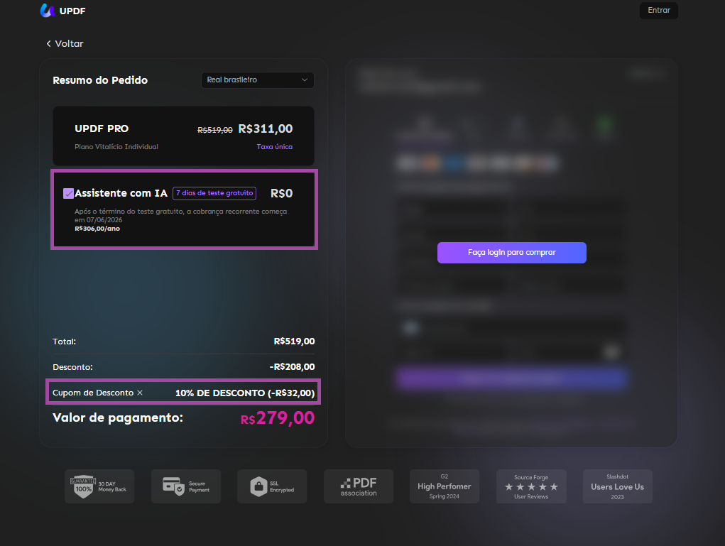 Teste Gratuito de IA com Sua Compra
