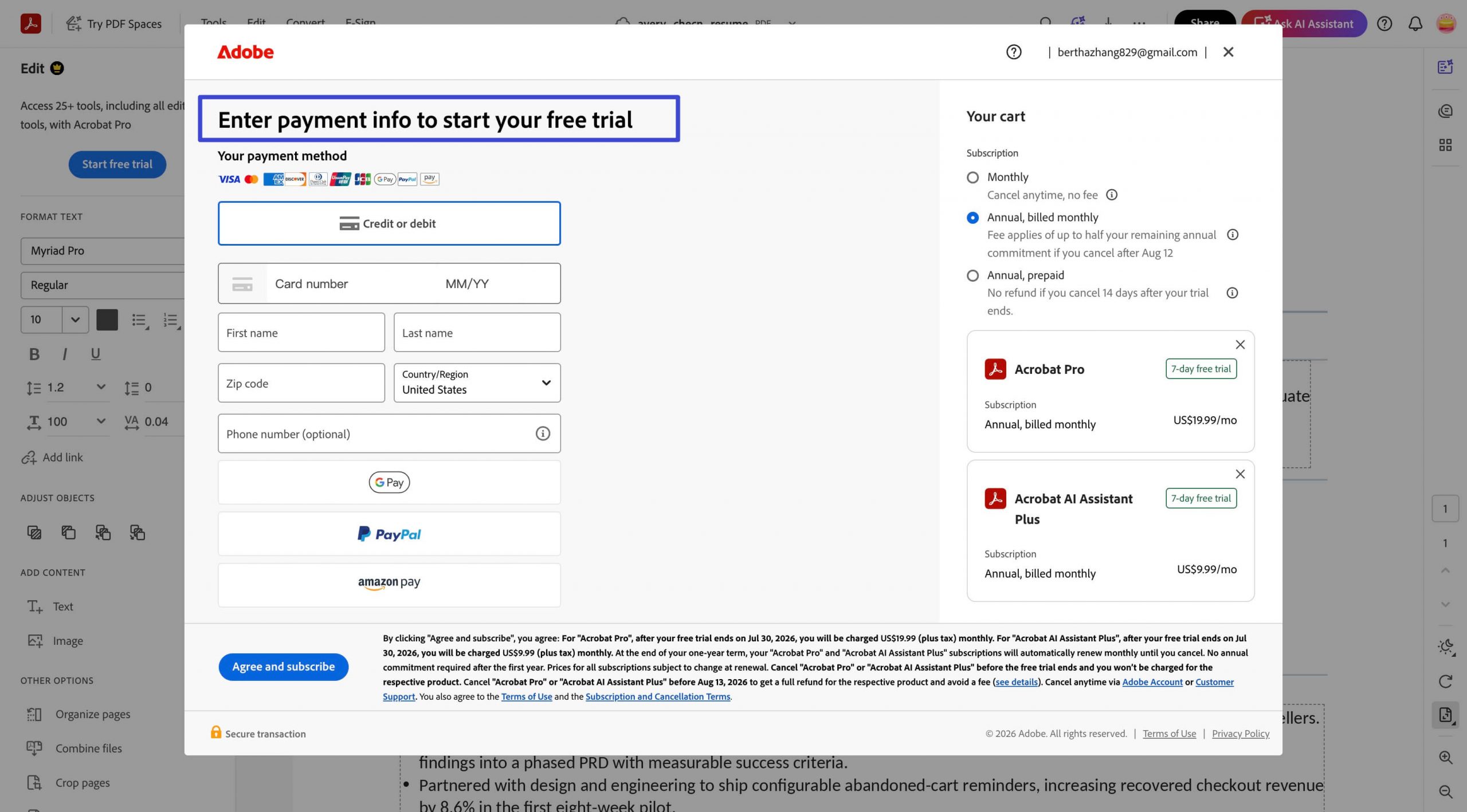 edit pdfs online using Adobe Acrobat Online