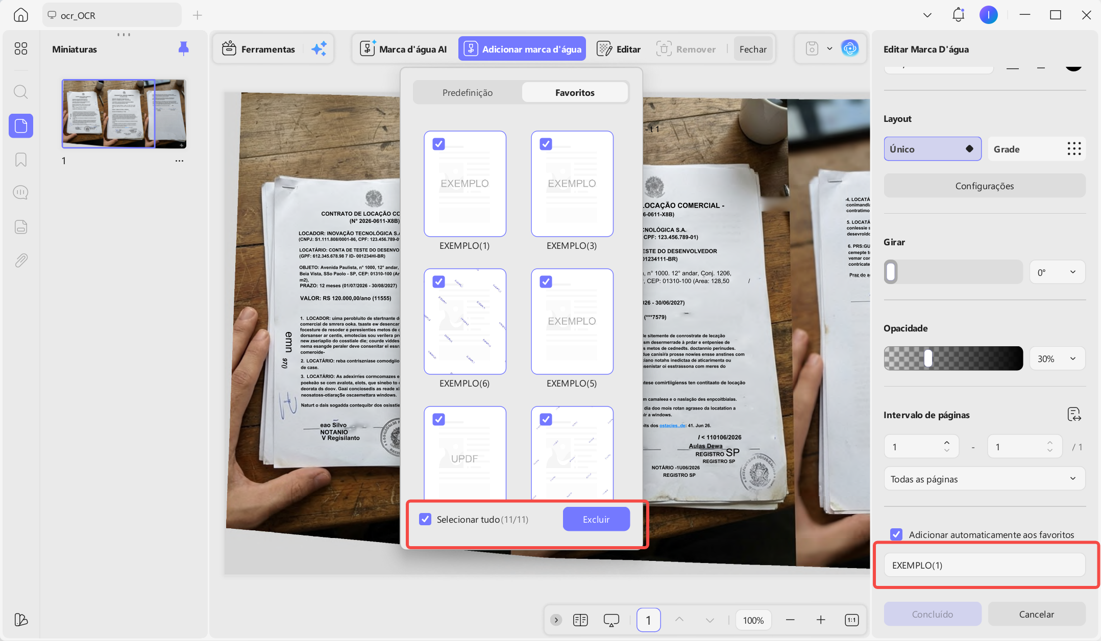 batch select and delete starred watermarks in pdf