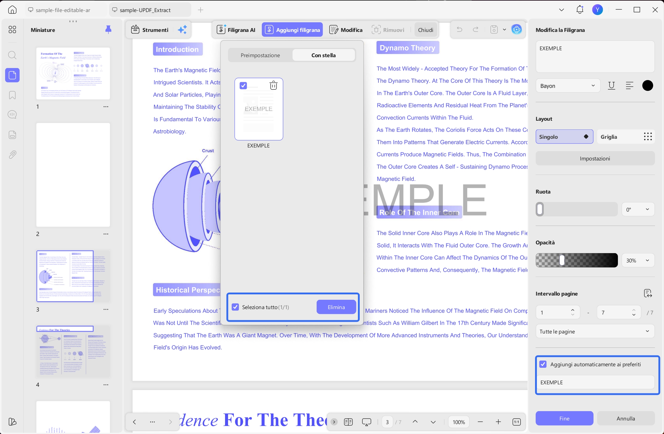 batch select and delete starred watermarks in pdf